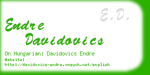 endre davidovics business card